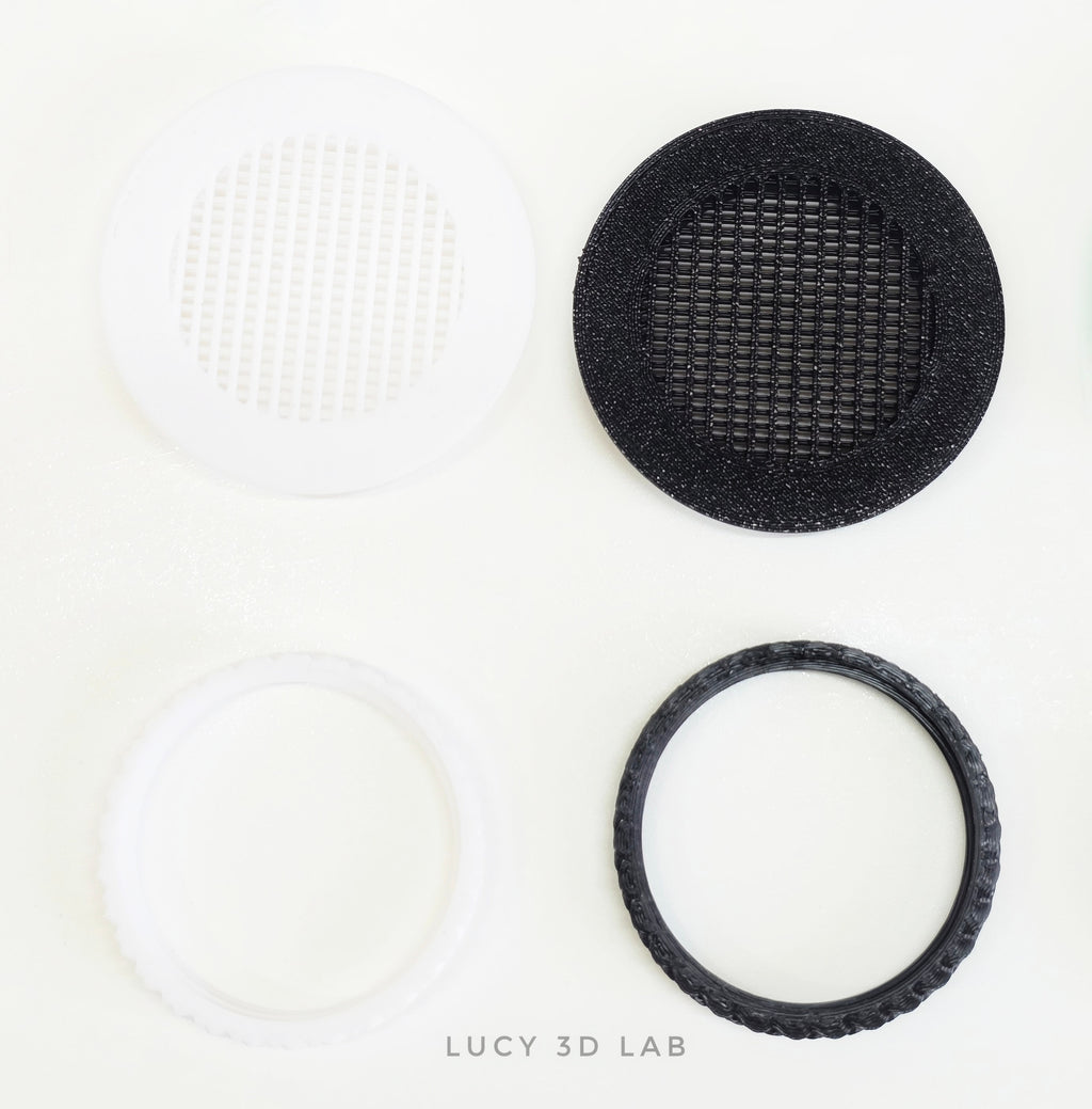 Screw-in Air Vent, 50 mm Hole, with 1 × 1.5 mm Extra-Fine Mesh and External Cover - Lucy 3D Lab