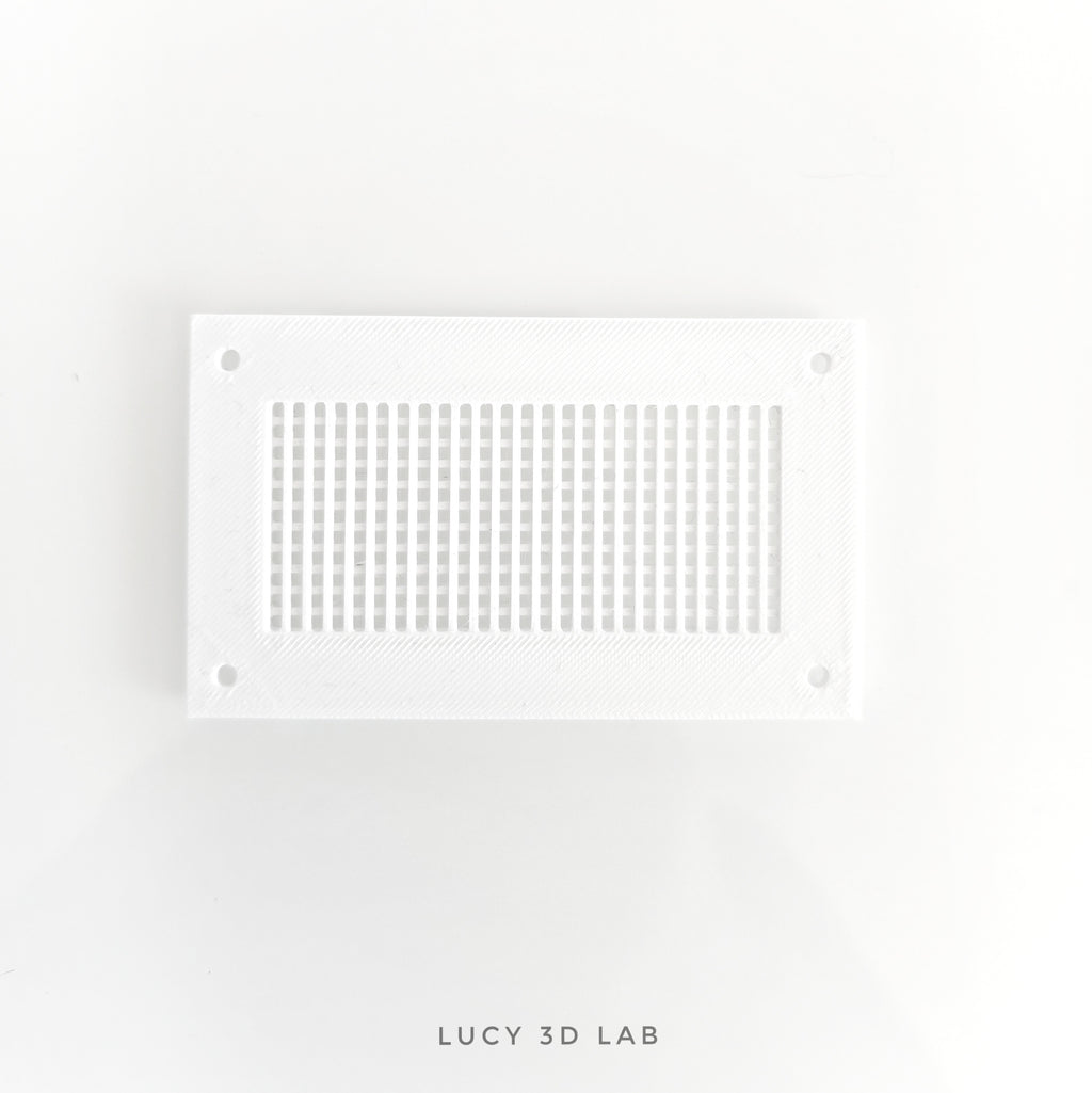 Rectangular Air Vent 10x6 cm, 2x2 mm mesh with Screw Holes - Lucy 3D Lab