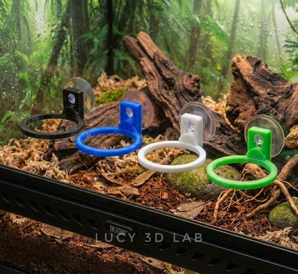 Mini Single Support for Arboreal Reptiles with Suction Cup and Deep Cup 4.5 × 3.5h cm – Lucy 3D Lab