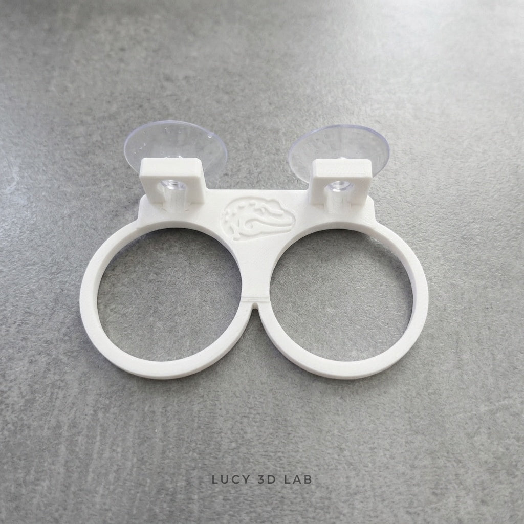 Supporto Mini Doppio per Rettili Arboricoli con Ventosa e 2 Cup Deep 4,5 × 3,5h cm – Lucy 3D Lab