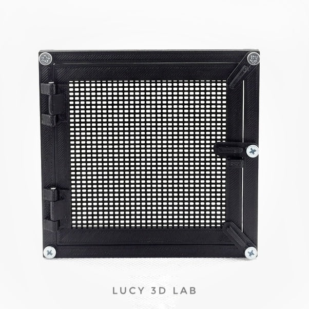 Porta con Rete Plastica 12,5 × 12,5h cm per Box e Terrari Custom – Lucy 3D Lab