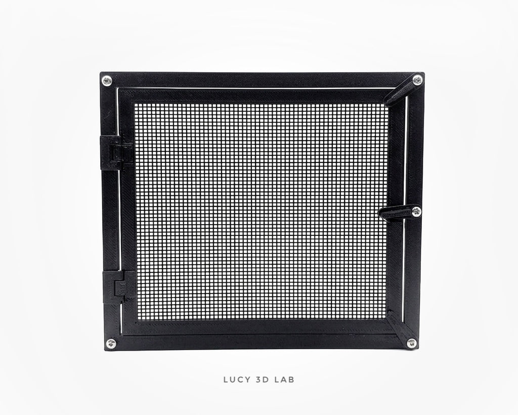 Porta con Rete in Plastica 25 × 22h cm per Box e Terrari Custom - Lucy 3D Lab
