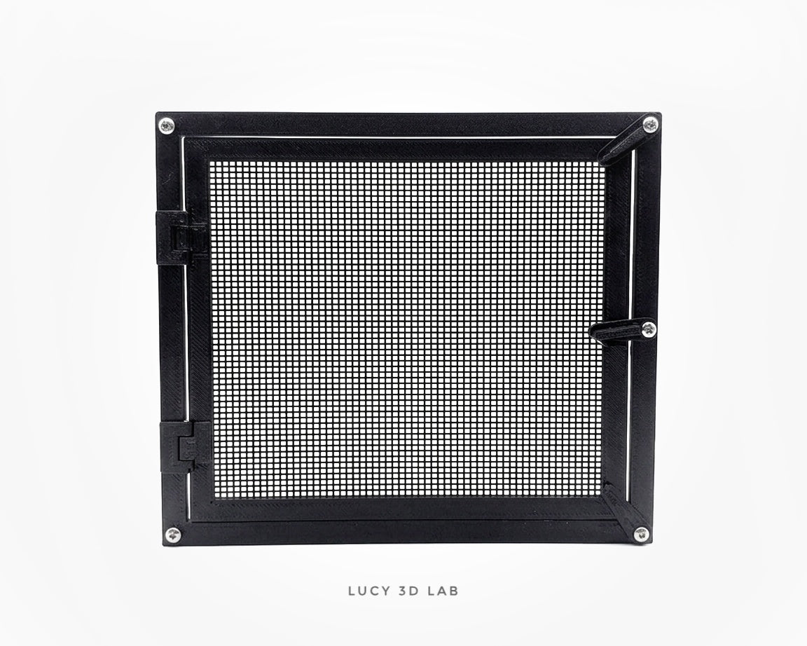Porta con Rete in Plastica 25 × 22h cm per Box e Terrari Custom - Lucy 3D Lab