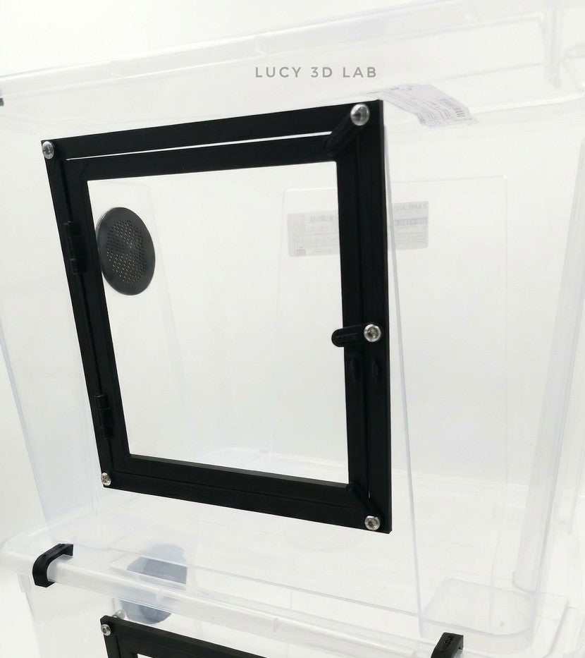 Modified Box 39 × 28 × 28h cm with Front Glass Door (Samla 22 L base) – Lucy 3D Lab