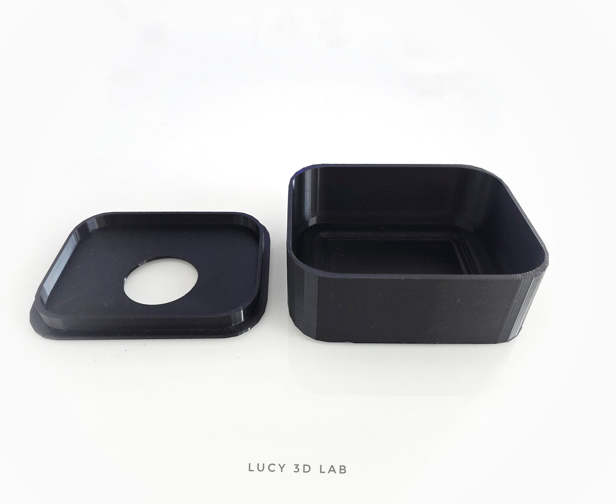 Humid Den 9 × 8 × 3.9h cm with Removable Lid for Geckos and Baby Snakes - Lucy 3D