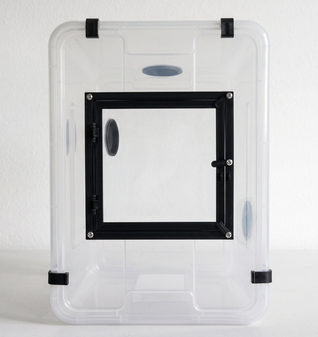 Modified Vertical Box 28 × 28 × 39h cm with Front Glass Door (Samla 22 L base) – Lucy 3D Lab