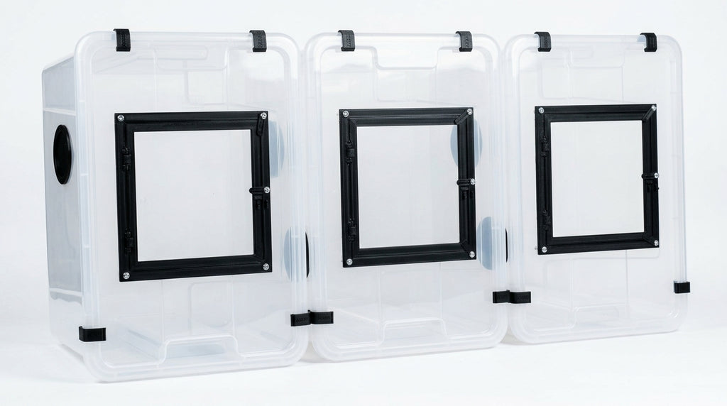 Modified Vertical Box 28 × 28 × 39h cm with Front Glass Door (Samla 22 L base) – Lucy 3D Lab
