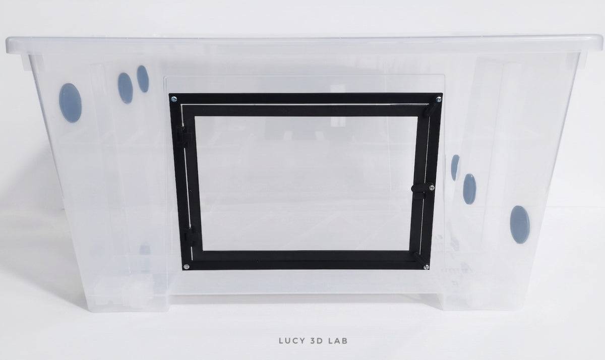 Modified Box 78 × 56 × 44h cm with Front Glass Door (Samla 130 L base) – Lucy 3D Lab