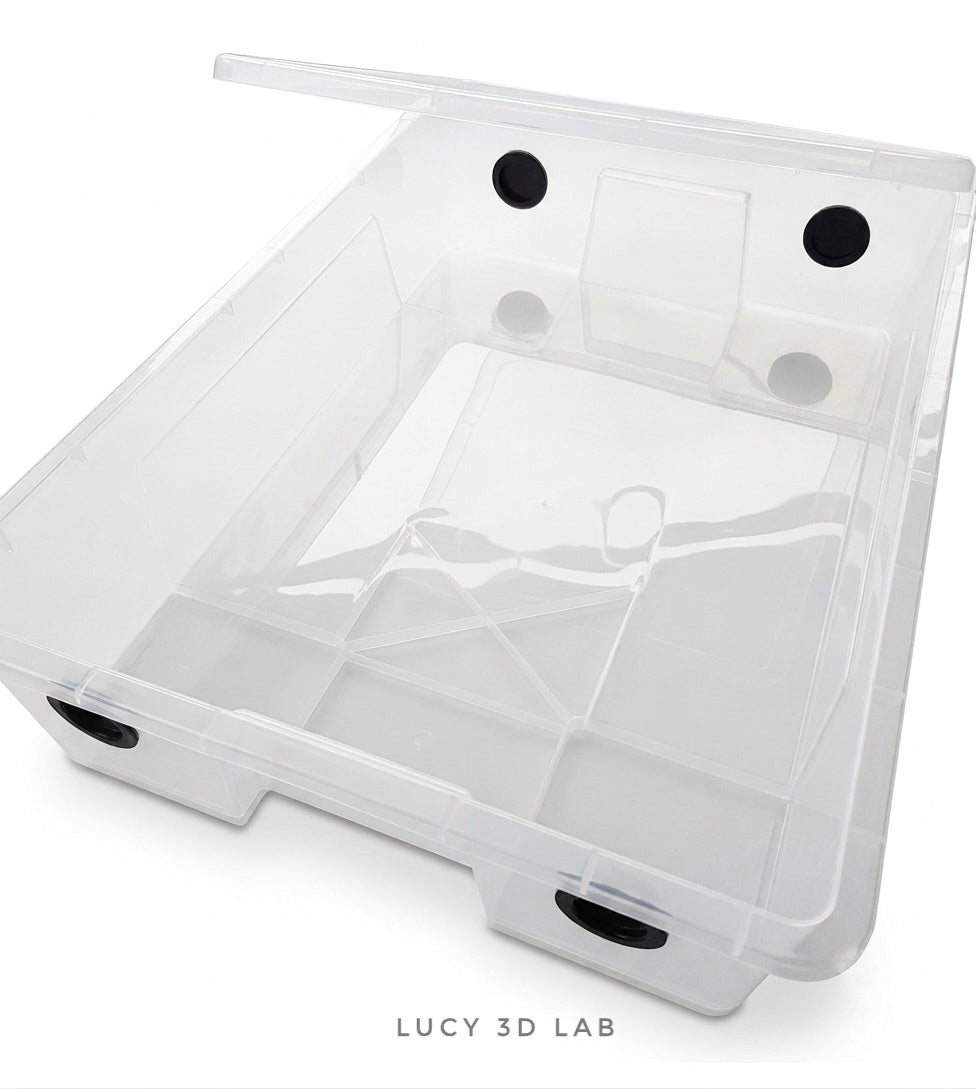 Modified Box 78 × 56 × 18h cm with Lid and 4 Air Vents (Samla 55 L base) – Lucy 3D Lab