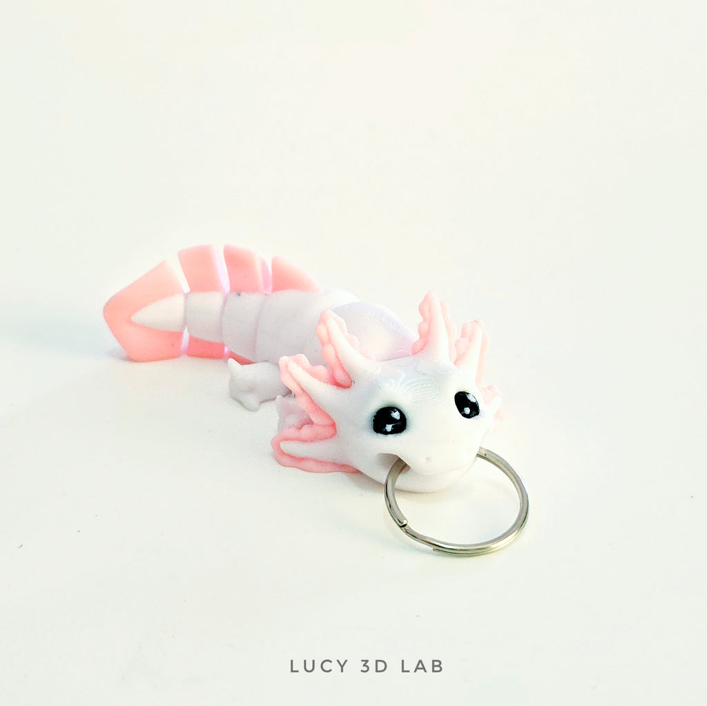 3D Articulated Axolotl Keychain – Lucy 3D Lab