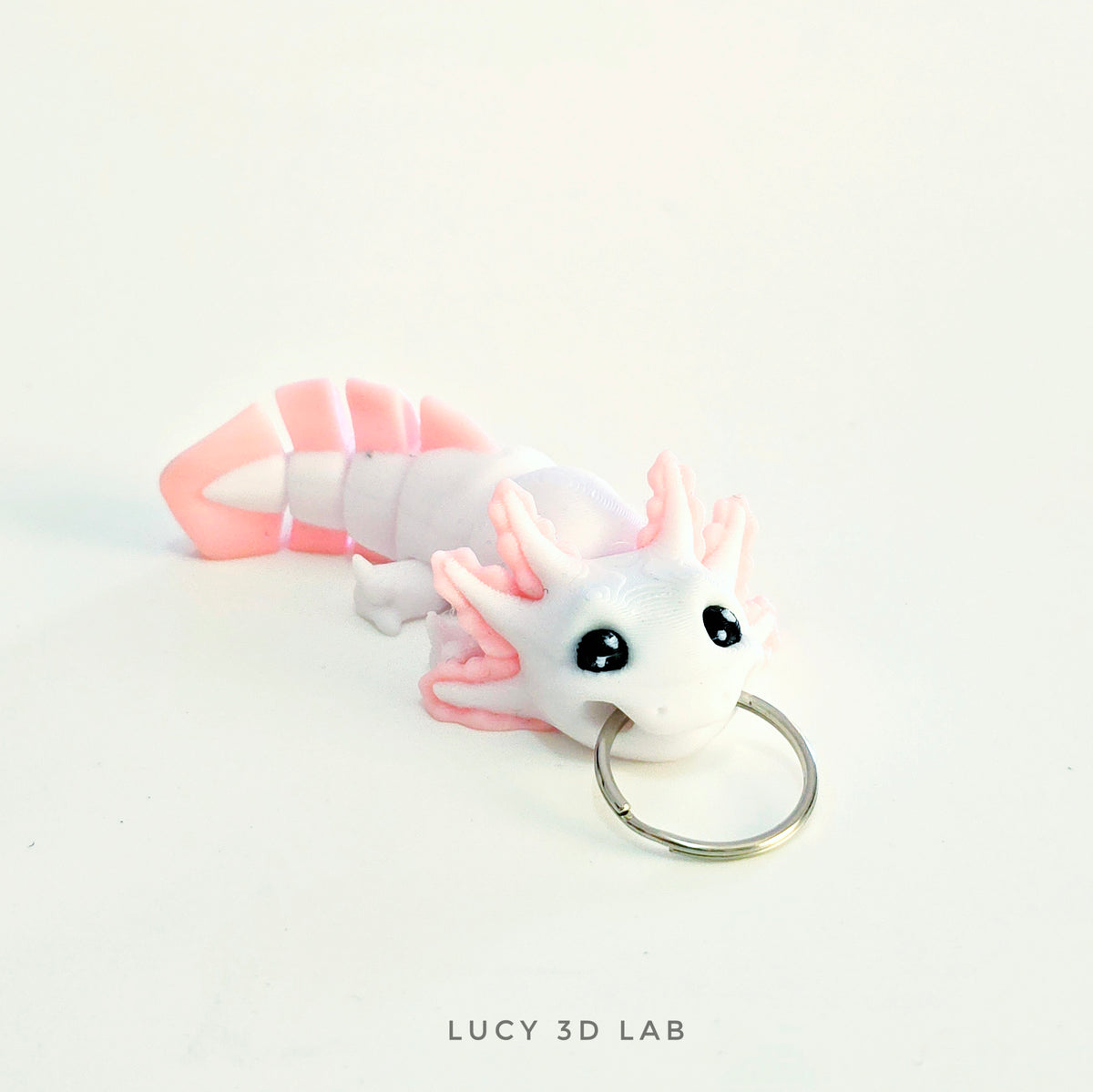 3D Articulated Axolotl Keychain – Lucy 3D Lab