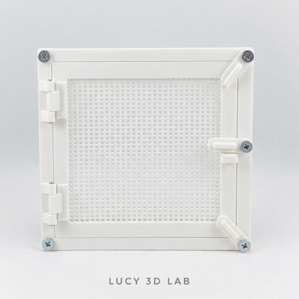 Porta con Rete Plastica 12,5 × 12,5h cm per Box e Terrari Custom – Lucy 3D Lab