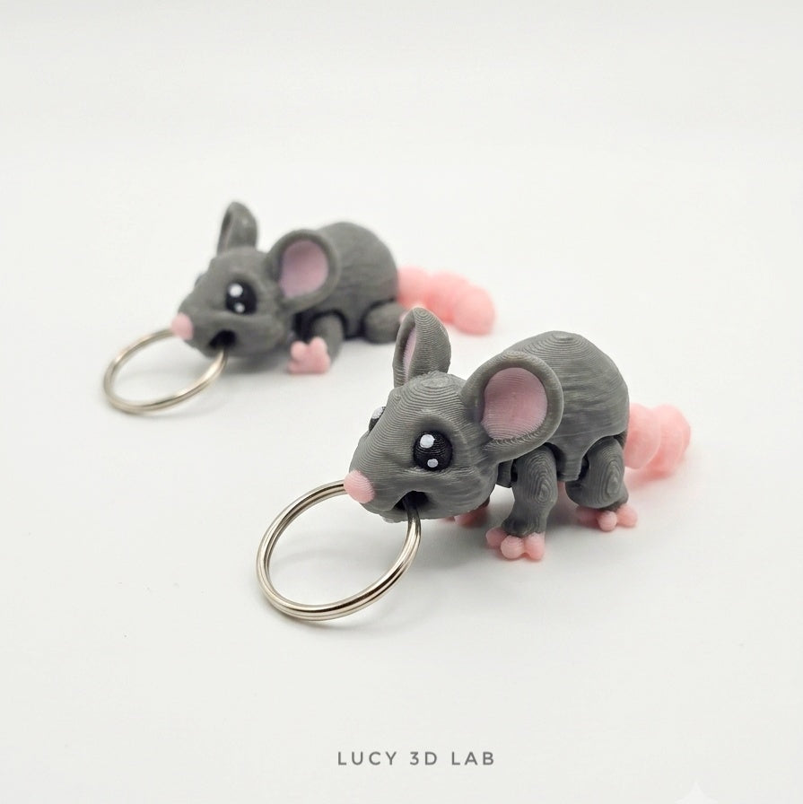 3D Articulated Mouse Keychain – Lucy 3D Lab