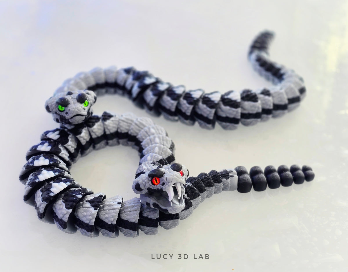 3D Articulated Gaboon Viper (Bitis gabonica) – Lucy 3D Lab