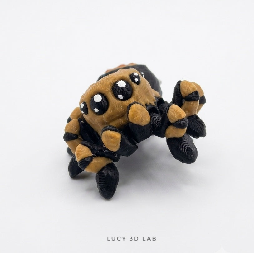 Articulated 3D Jumping Spider Keychain – Lucy 3D Lab