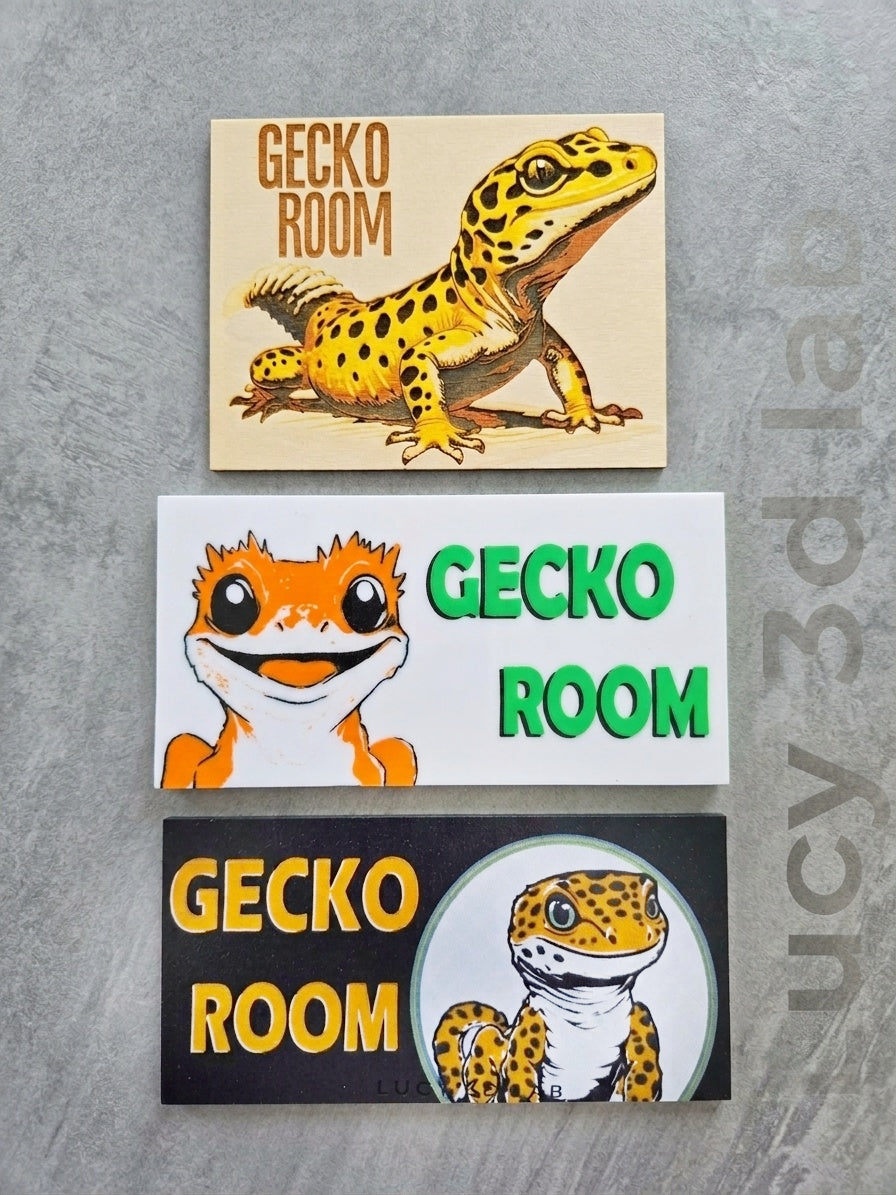 Targhetta Gecko Room Personalizzabile 3D – Lucy 3D Lab