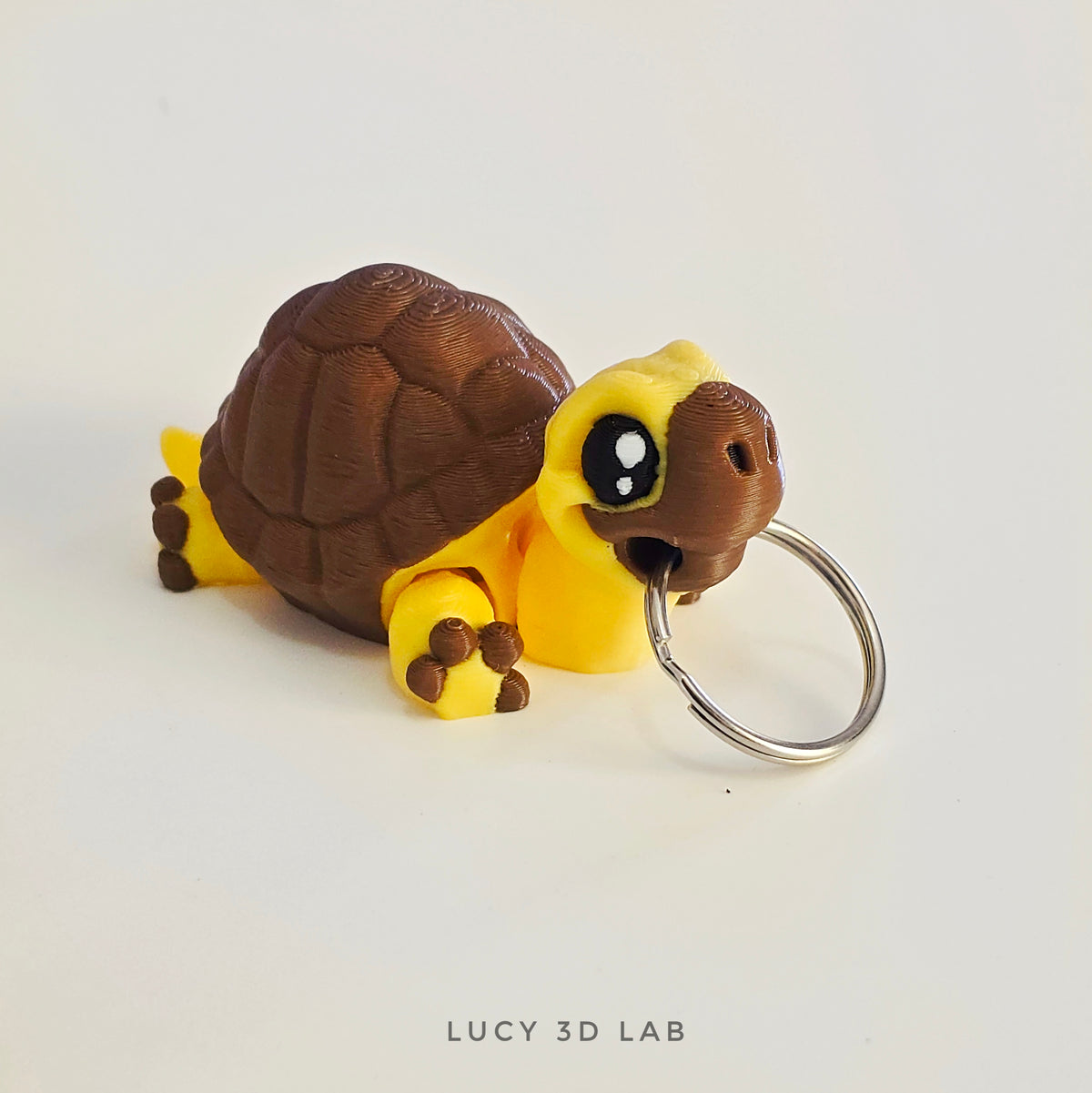 3D Articulated Tortoise Keychain – Lucy 3D Lab