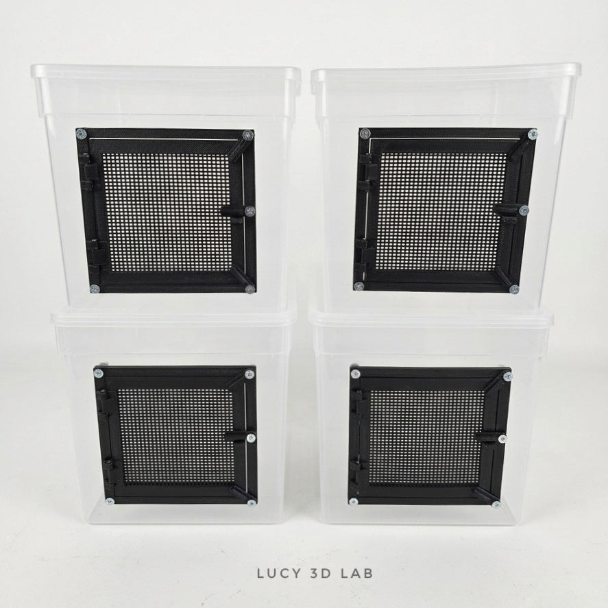 Modified Box 18.5 × 18.5 × 19h cm with Plastic Mesh Door (Braplast base) – Lucy 3D Lab