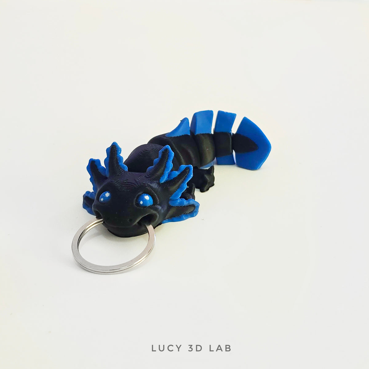 3D Articulated Axolotl Keychain – Lucy 3D Lab