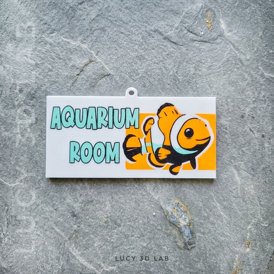 Targhetta Aquarium Room Personalizzabile 3D – Lucy 3D Lab