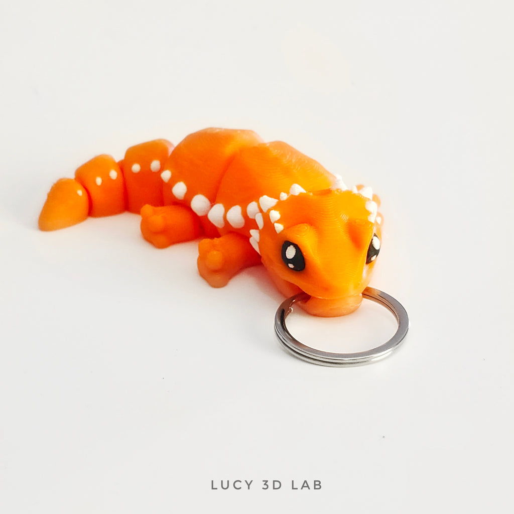 Articulated 3D Bearded Dragon (Pogona vitticeps) Keychain – Lucy 3D Lab