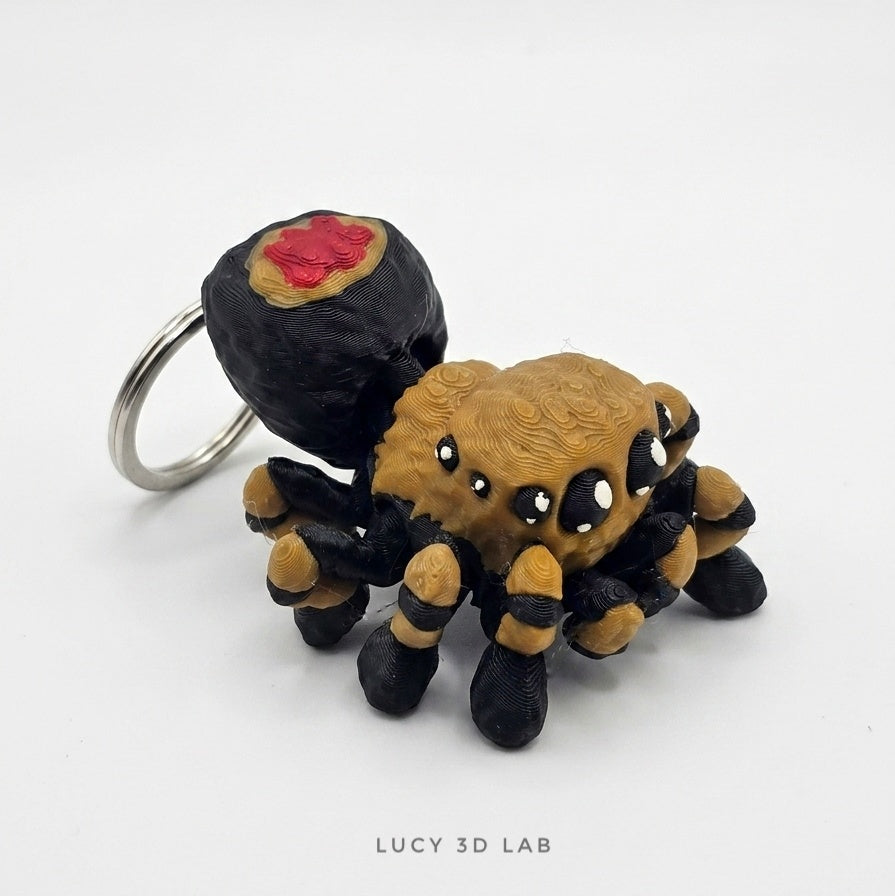 Articulated 3D Jumping Spider Keychain – Lucy 3D Lab