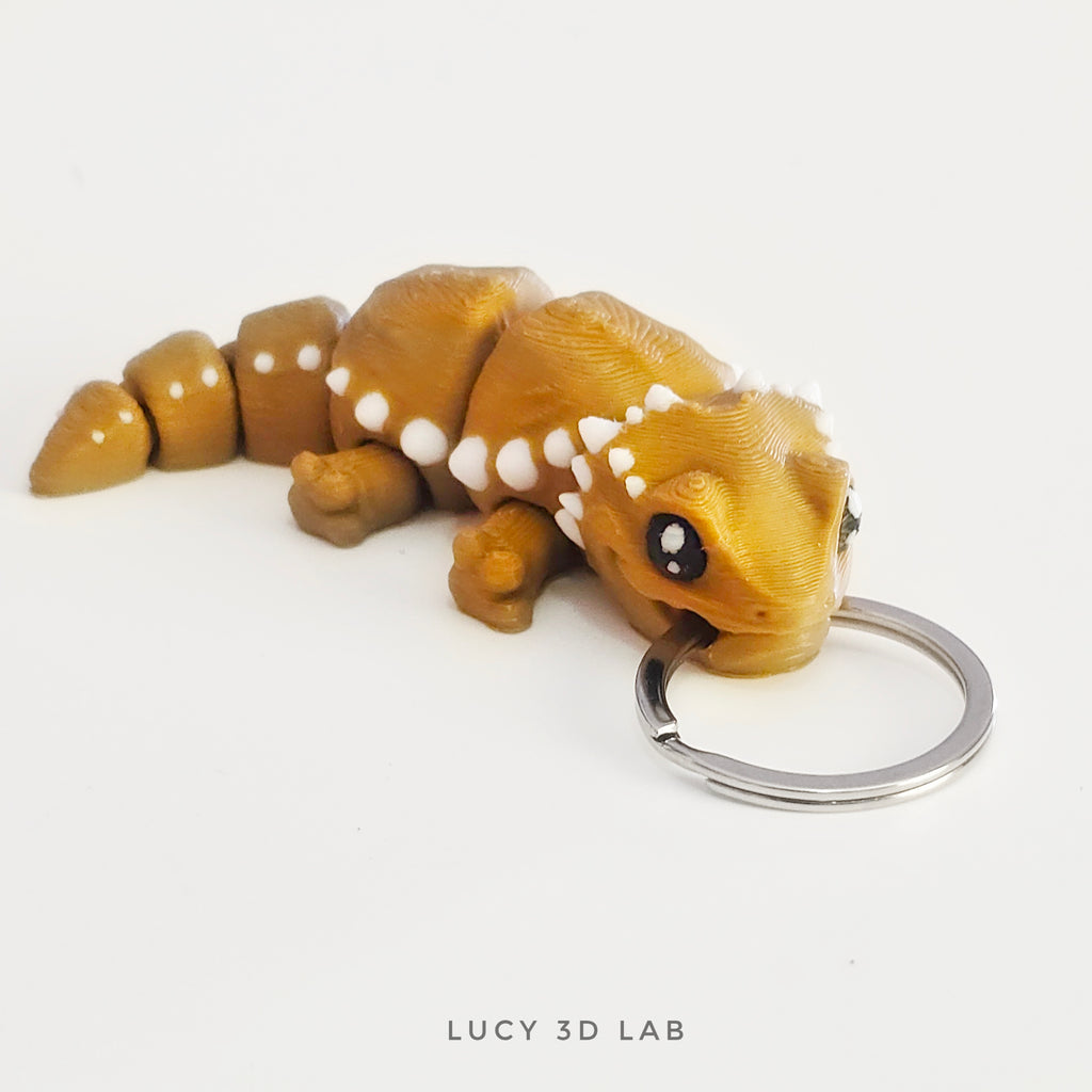 Articulated 3D Bearded Dragon (Pogona vitticeps) Keychain – Lucy 3D Lab