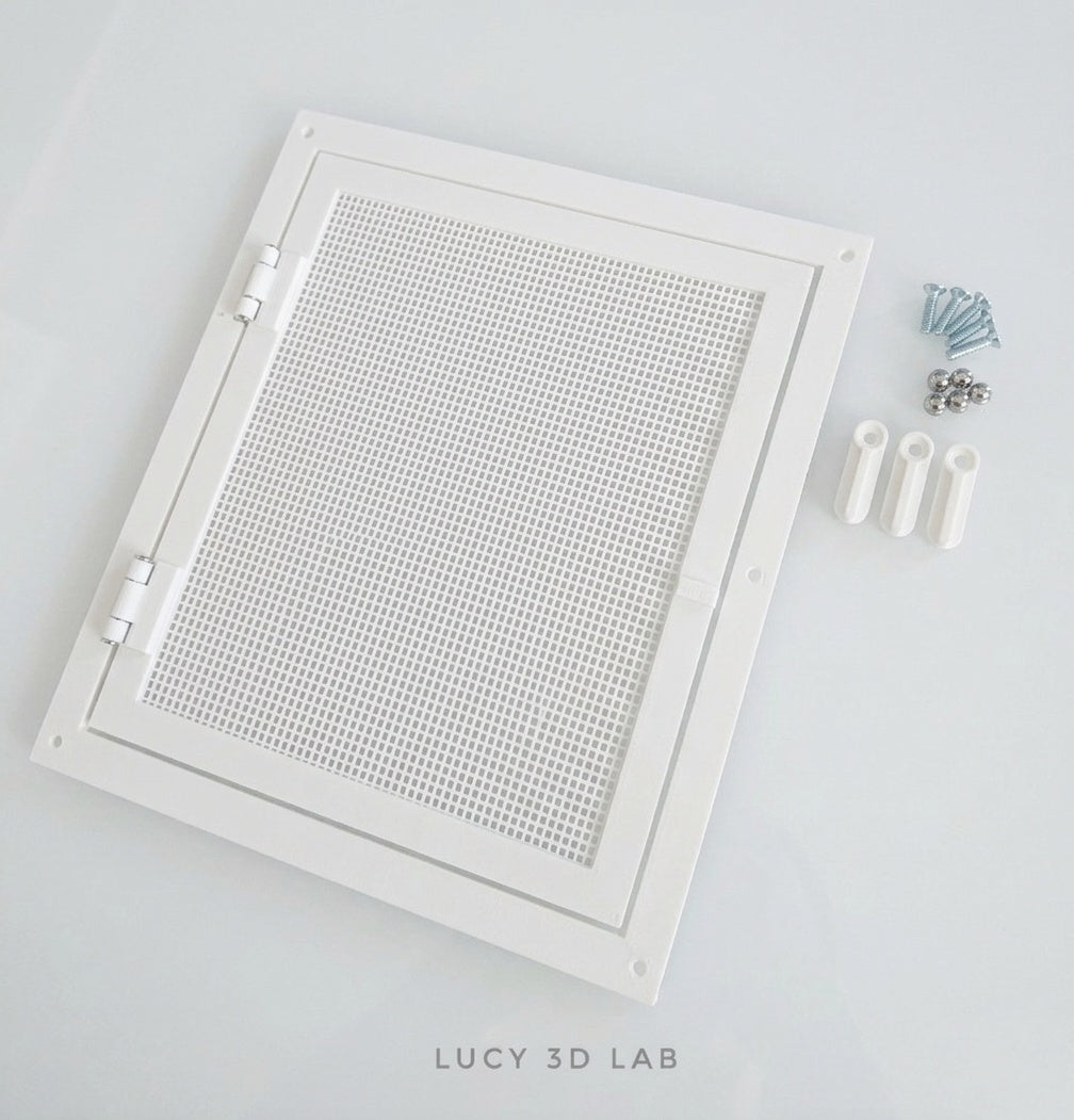 Porta con Rete in Plastica 22 × 25h cm per Box e Terrari Custom - Lucy 3D Lab