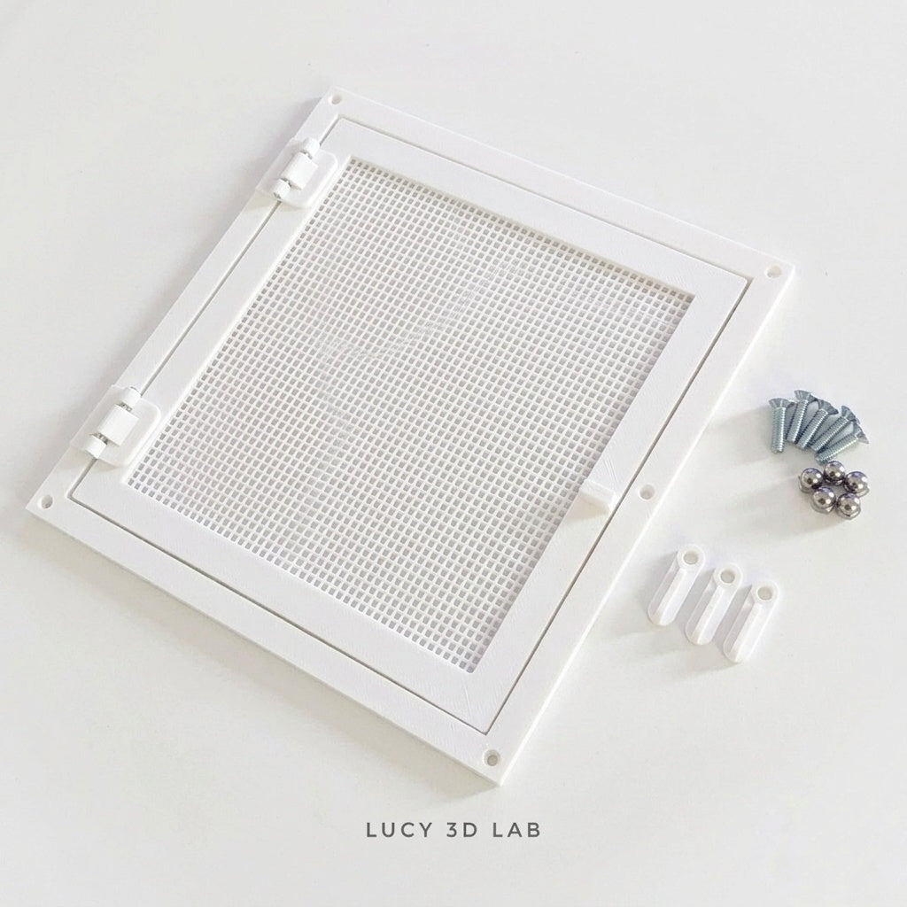 Porta con Rete in Plastica 25 × 25h per Box e Terrari Custom - Lucy 3D Lab
