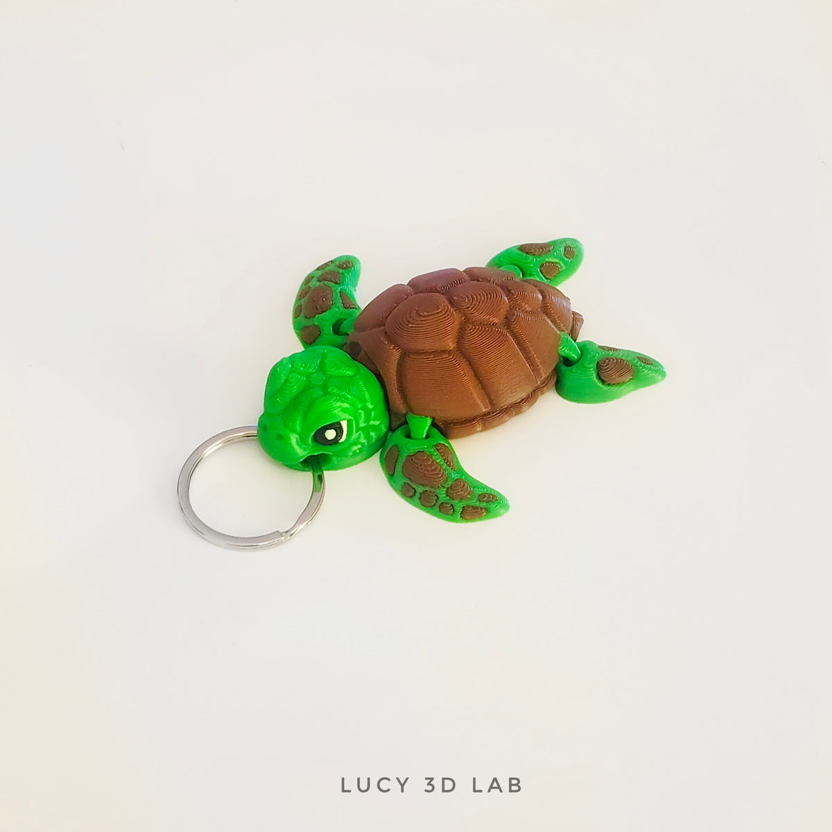 3D Articulated Turtle Keychain – Lucy 3D Lab